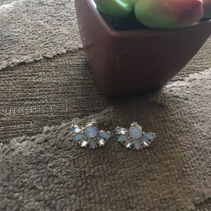 Light Blue & Clear Rhinestone Earrings